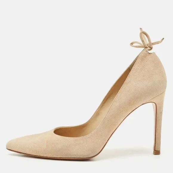 Stuart Weitzman Beige Suede Pointed Toe Pumps Size 36 - Picture 1 of 7